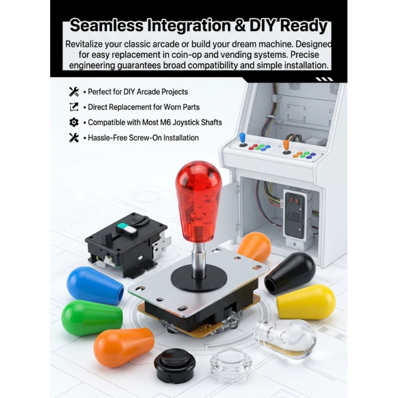 Arcade Game Vending Machine - 1 PCS M6 Joystick American Ball