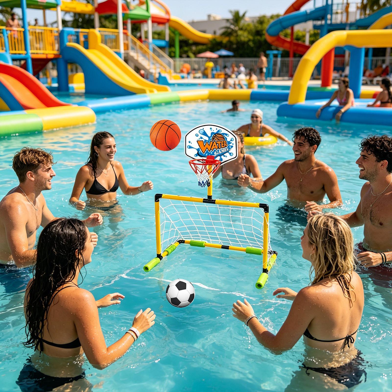 Basketball Arcade Game - Pool Basketball Hoop 2-in-1 Soccer Goal