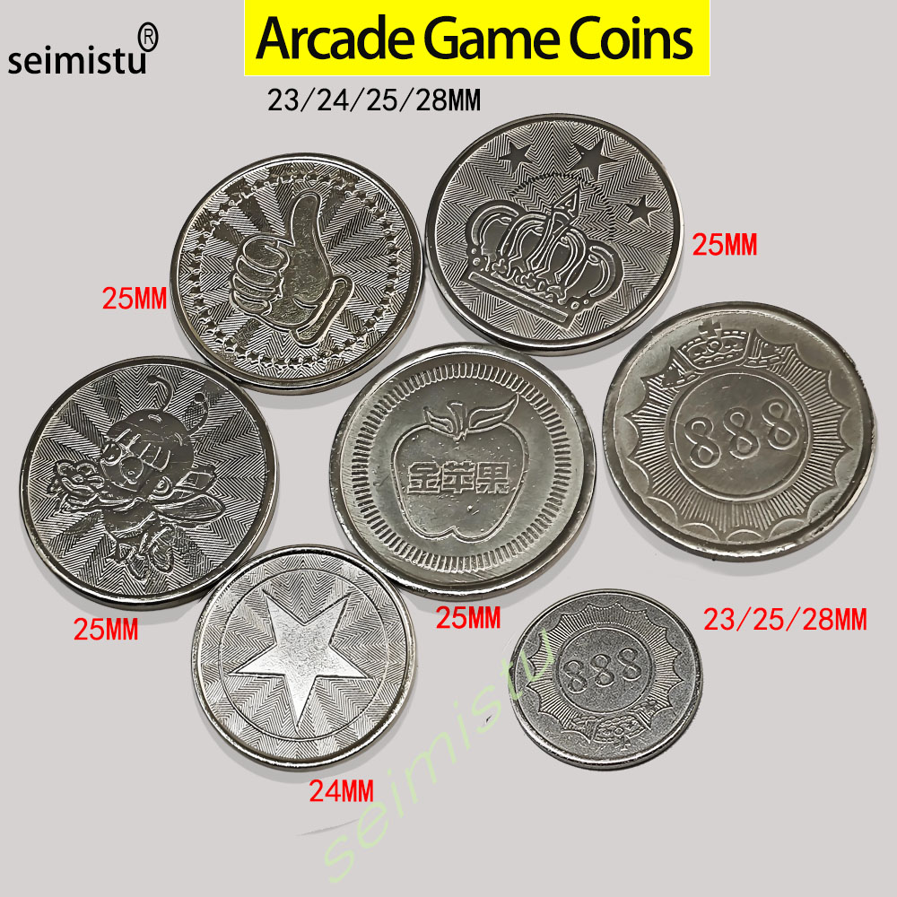 Token Coin Mechanism - 100pcs Stainless Steel 23/24/25mm Tokens Crown