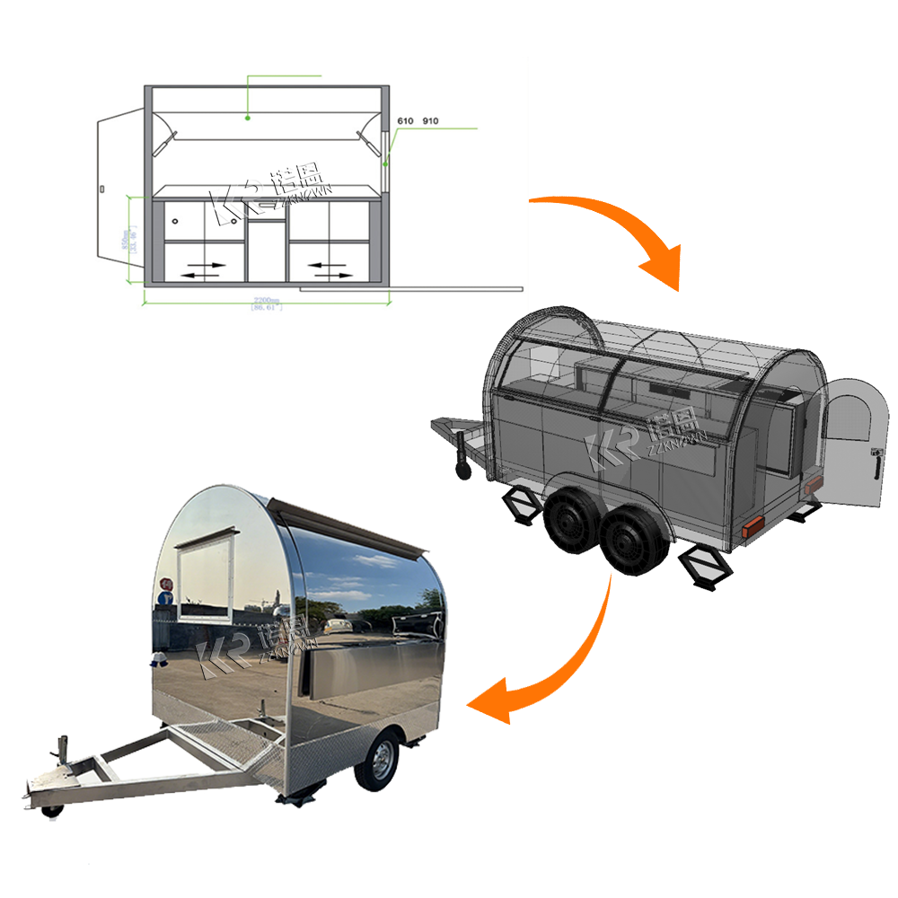Concession Food Trailer Mobile - Hot Dog Vending Cart ulasan dan harga
