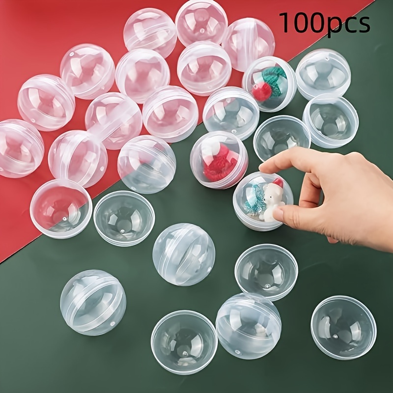 100pcs Clear Plastic Round Cap - Prize Capsule Toy Machine ulasan dan harga