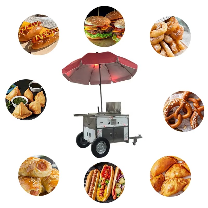 Compact Mobile Snack Food Cart - Hot Dog Vending Cart ulasan dan harga