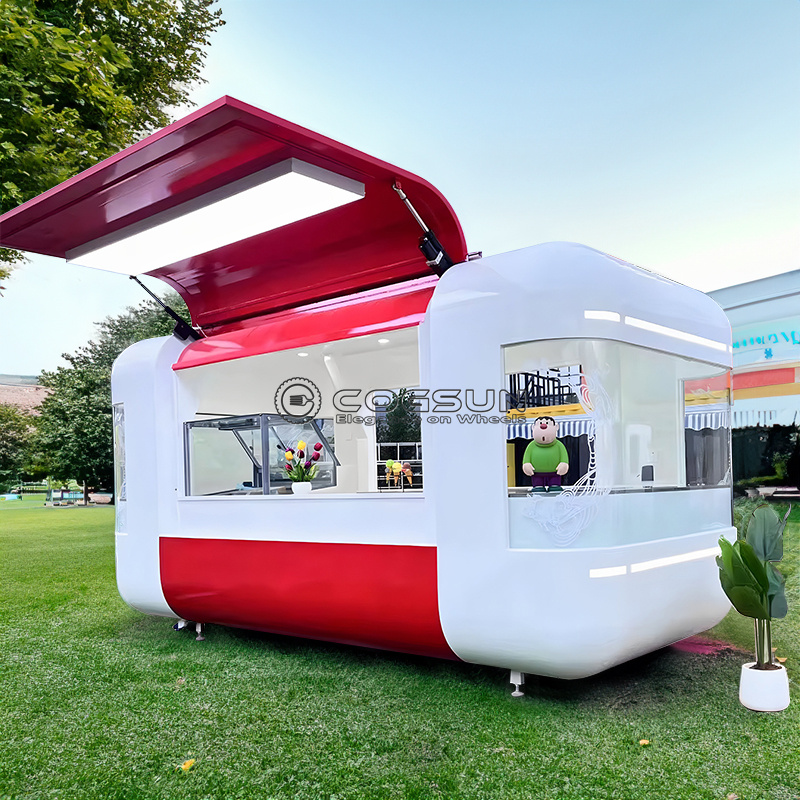 Street Mobile Food Trailer Piz - Hot Dog Vending Cart ulasan dan harga